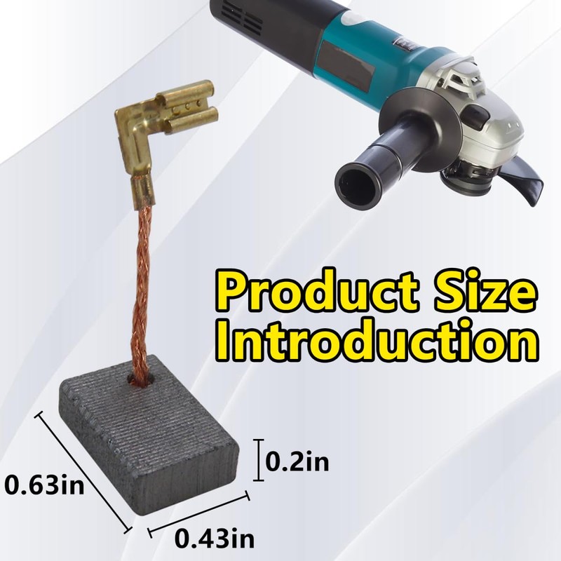 Upgrade 8-Pack CB318 Carbon Brushes for Makita 9565 Angle Grinder