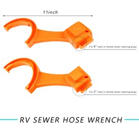 NYTKL 2 PCS RV Sewer Hose Wrench, Multi-Purpose Camper Sewer Hose Fitting Wrenches, Universal Spanner Wrench Fits Most 3" & 4" Male/Female RV Cleanout Plug, Car Accessories