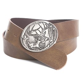 Real Leather Belt (Belt Costume Belt, Deer, Brown, Belt Adjust Leather Pants - 85