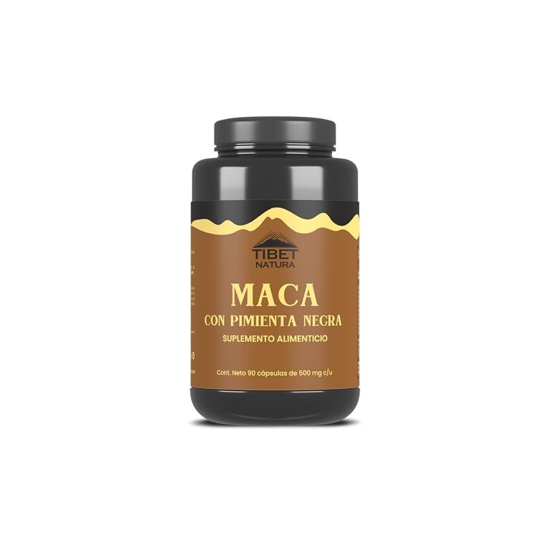 Maca Amarilla Con Pimienta Negra - 90 Cápsulas 500 mg