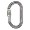 PETZL Ok Screw Lock Grey - Lightweight Oval Aluminium Safety