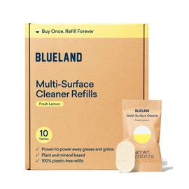 BLUELAND Multi-surface Cleaner, 10-Pack Refill, Fresh Lemon Scent, All-Purpose, Eco-Friendly Cleaning Supplies, 10 x 24 Fl oz