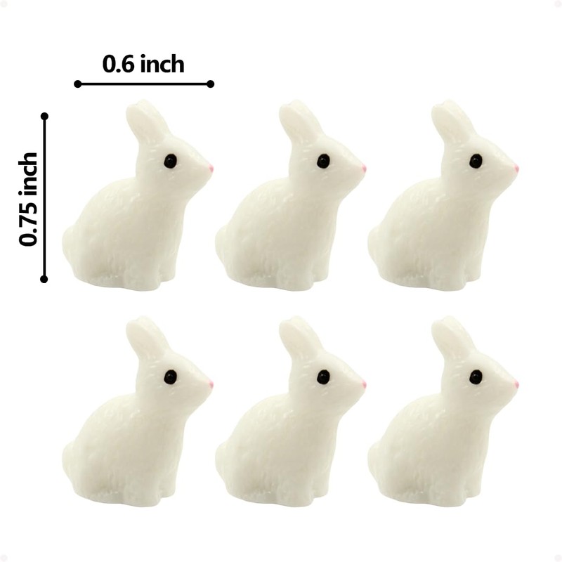 Mini Rabbit Hinge Heads Decorative Topper Set of 6 -