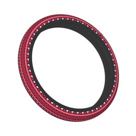 UESEU Steering Wheel Cover for Women Men Red Leopard Skin Animal Print Neoprene Steering Wheel Protector Universal Fit Most Car Sedans SUVs - 15 Inch
