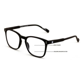 V.W.E. Lightweight Men Progressive Bifocal Reading Glasses – No Line, No Bubble – Clear Zero Power on Top Readers (Matte Black, 1.50, x)