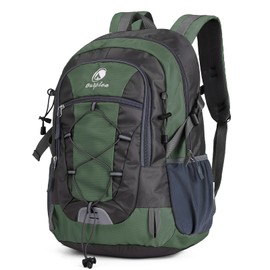 Outplea Small Hiking Backpack, 25L Lightweight Travel Rucksack Women Men, Casual Daypack for Outdoor Sports Trekking Camping, Green