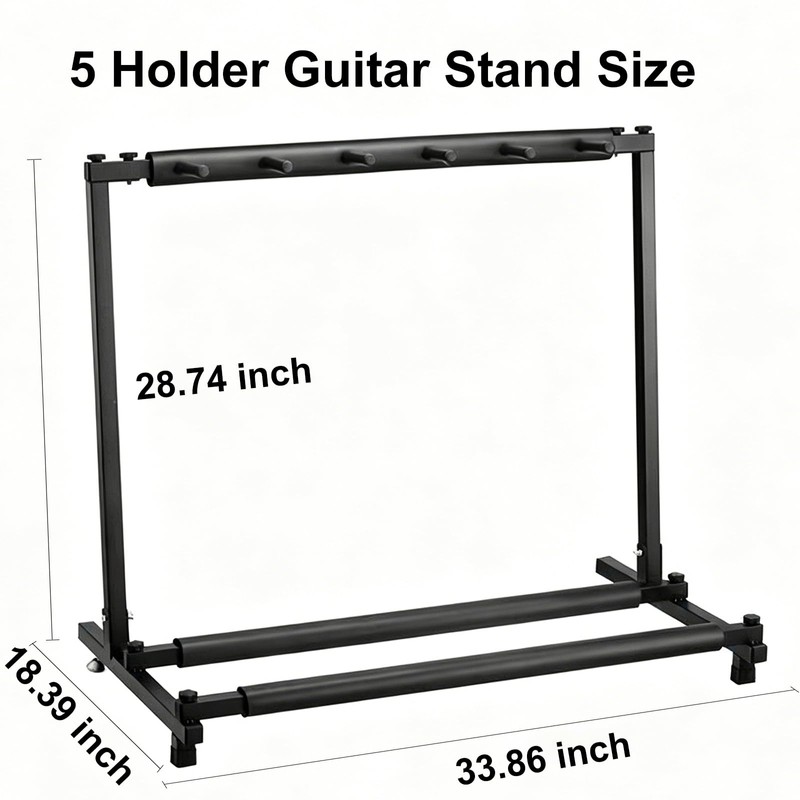 5 Multi Guitar Stand Rack with Folding Design,Black Guitar Holder