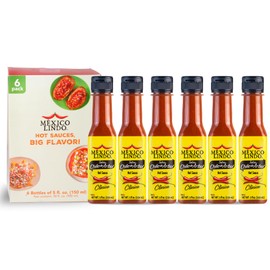 Mexico Lindo Chile de Arbol Hot Sauce Ingredients | 12,190 Scoville Level | Classic Flavor | 5 Fl Oz Bottles (Pack of 6)