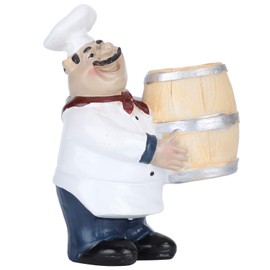 WGFOIP Retro Resin Chef Statue, Toothpick Holder Nordic Figurine Fat Chef Figurine for Kitchen Table Decoration
