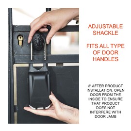 Master Lock 5420EURD Portable Key Safe with Adjustable Shackle, Medium 175 x 72 x 52 mm, Outdoor, for Home Office Industries Vehicles, Black