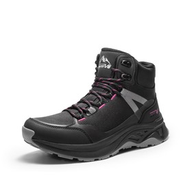 NORTIV 8 Women's Hiking Boots Waterproof Lightweight Outdoor Trekking Comfortable Non-Slip Camping Ankle Boot Hollow,Size 7,Black,NWUMHB2501
