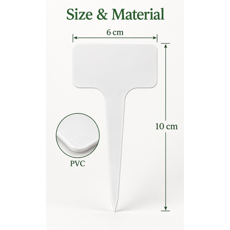 Waterproof T-Shaped Plant Labels for Garden Organization – Reusable PVC
