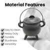 Reusable 4-Inch Cast Iron Cauldron Candle with Lid and Hanging