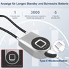 Anweller Fingerprint Cable Lock, Padlock with 38 cm Steel Cable,
