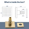 LOCALAND Solid Brass Shower Body Spray Jets, Square Body Jets
