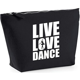 Hippowarehouse Live Love Dance printed make up cosmetic wash bag 18x19x9cm