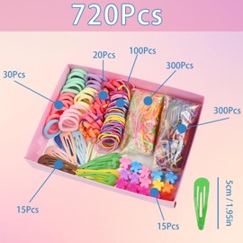 Dokpav 780 Piezas Juego de Accesorios para el Pelo de las Niñas, Set para peinado de cabello niñas, Ligas, broches, pasadores, y donas, Ligas Y Accesorios De Cabello Para Dama