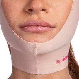 Lipoelastic - FM 02 - Face Compression Clothing (Men and Women) - Post-operative Period - Plastic, Aesthetic Surgery, Facial Surgery of Chin, Double Chin, Jaw (Black, M)
