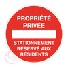 AUA SIGNALETIQUE - Panneau Propriété Privée Station Réservé aux Résidents