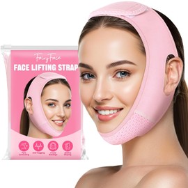 FairyFace Cinturón Adelgazante V-Face, Mascarilla Reafirmante V Line, Mentonera Para Dormir, Cinturón Reutilizable En Forma De V, Reductor De Papada, Reafirma Y Reafirma El Contorno Facial, Ejercitado