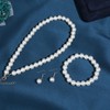 Pearl Necklace and Earring Set White Pearl Jewelry Set for