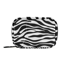 xigua Zebra Pill Case 7-Day Travel Pill Organizer Box with Zipper Closure for Vitamins, Medication and Supplements