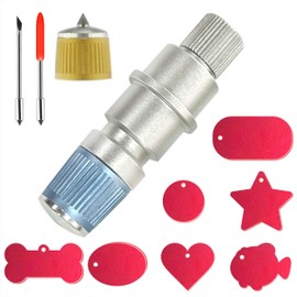 DBwhole CB09 for Silhouette Cameo 4 Engraving Tip and Cuttering Holder Tool, 2 Vinyl Fabric Cutting Blade and 7 Lovely Blank Tags, for Use in Silhouette Cameo 4/Portrait/Curio/Graphtec 6000/Plotter