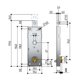 Prefer 30mm Round Cylinder Swing Garage Door Lock B551 081D.0200