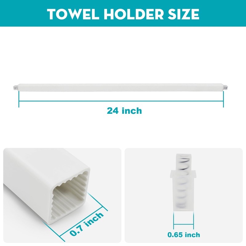 IWIWE 24 Inch Towel Bar Replacement Rod for Ceramic Holder