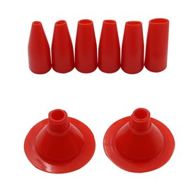 Dzrige Caulk Extension Nozzle, Caulking Gun Tips, Cone Flat Mouth Caulking Tips, Replacement Extension Tool Supplies Applied in the Construction (6 Tips and 2 Bases)