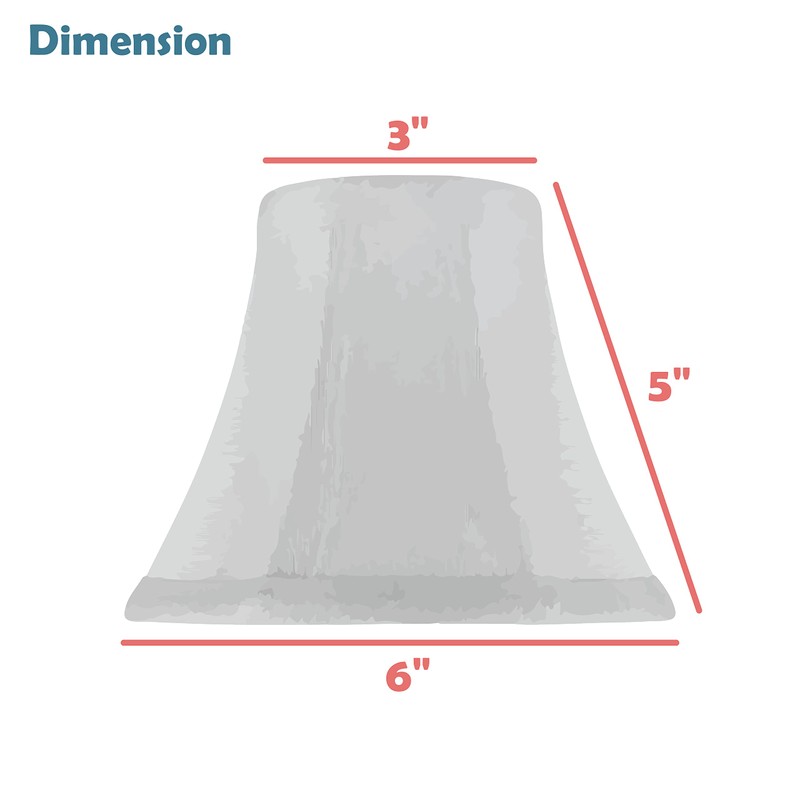 Aspen Creative 30286-6A, Bell Clip-On Chandelier Lamp Shade, Off-White, 3"