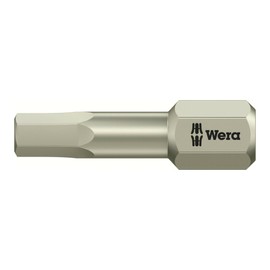 10x Wera 3840/1 TS 6KT Bits, Stainless Steel, Wrench Width (imperial): 5/32 inch, Length 25 mm