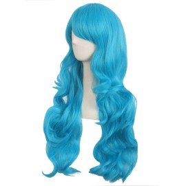 Mapofbeauty Peluca Larga Y Rizada 100 % Fibra Resistente (70 Cm)