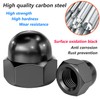 Qrity 20 Pcs Acorn Cap Nuts, M3 Black Carbon Steel