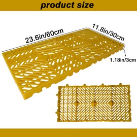 RHFUGBOJ Plastic Pallets, 6 Pcs Flooring Pallets, Lightweight Waterproof Pallet, Interlocking Pallet, Nestable Storage Pallet, for Garages, Basement, Kitchen and Supermarket