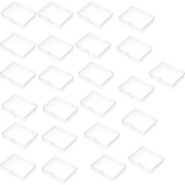 Mini Joyero Transparente, 24 Contenedores Pequeños de Plástico Transparente Con Tapa Con Bisagras Para Almacenamiento de Objetos Pequeños, Cajas de Al