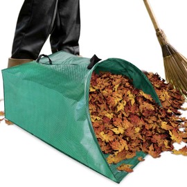 53 Gallon Leaf Collector, Large Yard Dustpan & Reusable Leaf Bag, Foldable Leaves Pick Up Tools Lea-f Loader, Heavy-Duty Lawn Sweeper for Leaves, Trash & Yard Waste(COLOR:Green)