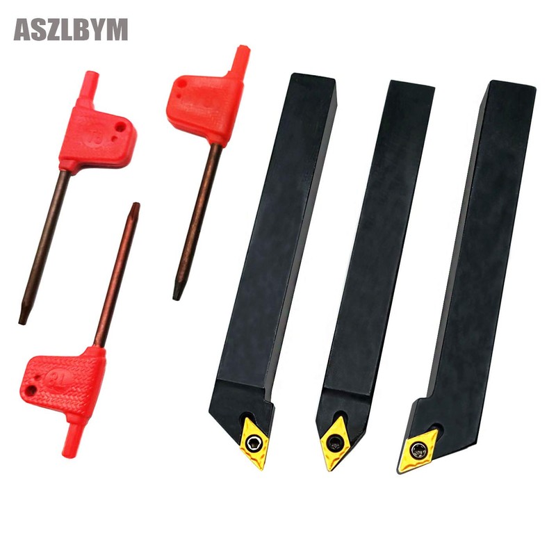 ASZLBYM 3PCS 1/2" CNC Lathe Carbide Turning Tools Indexable Holder