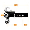 ORCISH Trailer Hitch Tri-Ball Mount with Hook Contain Secure Self-Lock