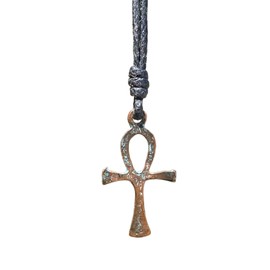 Ankh Cross Necklace - Egyptian Jewelry, Religious Charm, Simple Design, Women Gift to Men, Girls Choker, Symbol of Life, Immortality, Egypt Gods, Strong Believes, Ancient Pendant, Unisex Patina