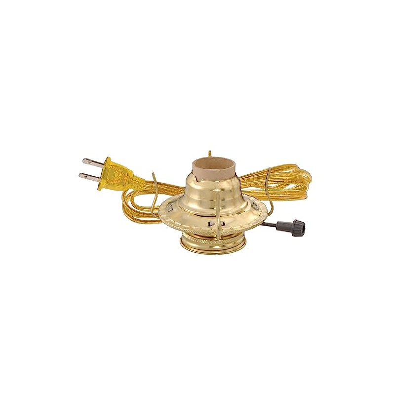 B&P Lamp® #2 Electric Brass Plated Burner with Clear Silver