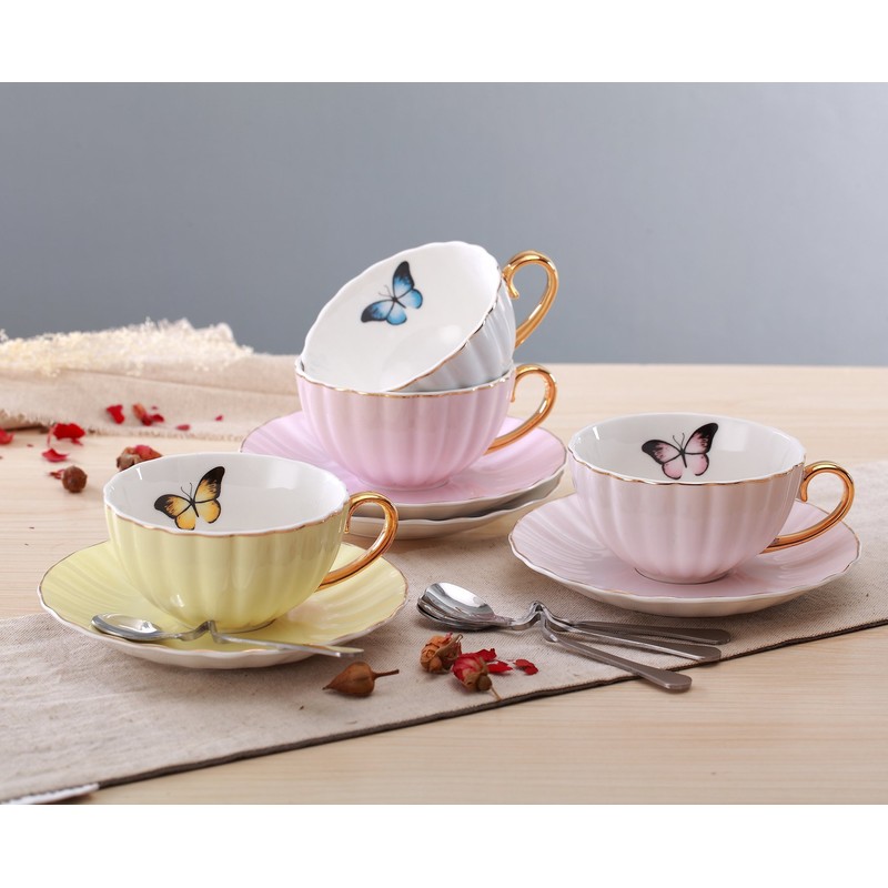 Jusalpha® Elegant Tea Cup and Saucer Set-Coffee Cup Set with