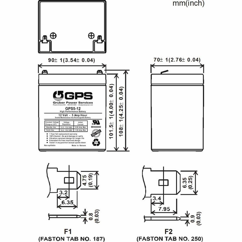 Gruber Power 12 Volt - 6 AH Battery - AGM