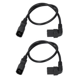 IEC320 C14 to IEC320 C13 Power Cord C14 Male to C13 90 Degree Female Power Supply Extension Cord 60cm for Computers