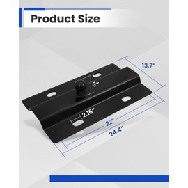 Mepareri Universal 30,000 lbs Gooseneck Ball Plate Fit for All Standard 5th Wheel Rails Gooseneck Adapter Hitch
