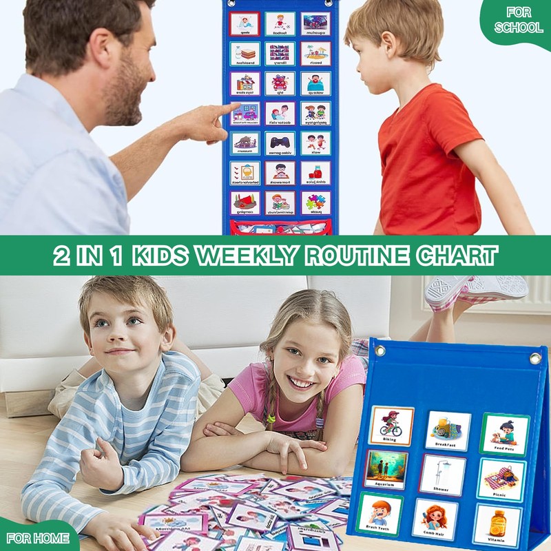 SQAQS Calendar Weekly Planner Book Children, Calendar Children, Autism Children's