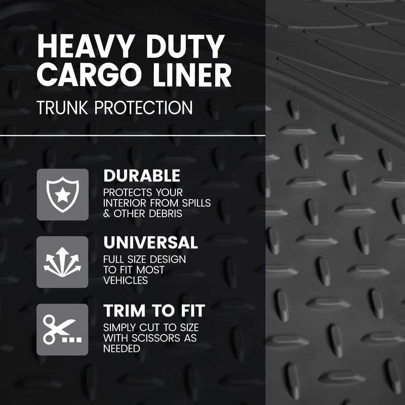 BDK Heavy Duty Rubber Cargo Mat Liner - All-Weather Trunk
