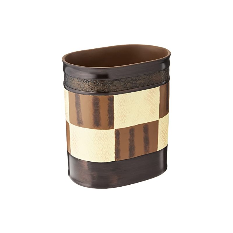 Popular Bath Waste Basket, Zambia Collection, Animal Print/Beige