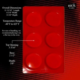 Muffin Top, Whoopie Pie, Brownie, Cookie 6 Cavity Silicone Baking Mold (Muffin Top, 6 Cavity)