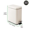 mDesign Small Modern 1.3 Gallon Rectangle Metal Lidded Step Trash